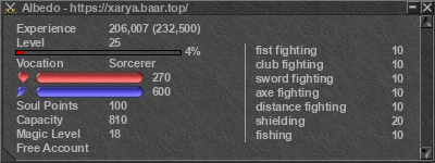 Signature for player Albedo